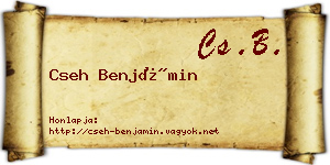 Cseh Benjámin névjegykártya