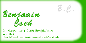 benjamin cseh business card